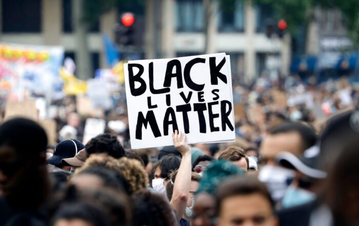 Black Lives Matter sign in protest