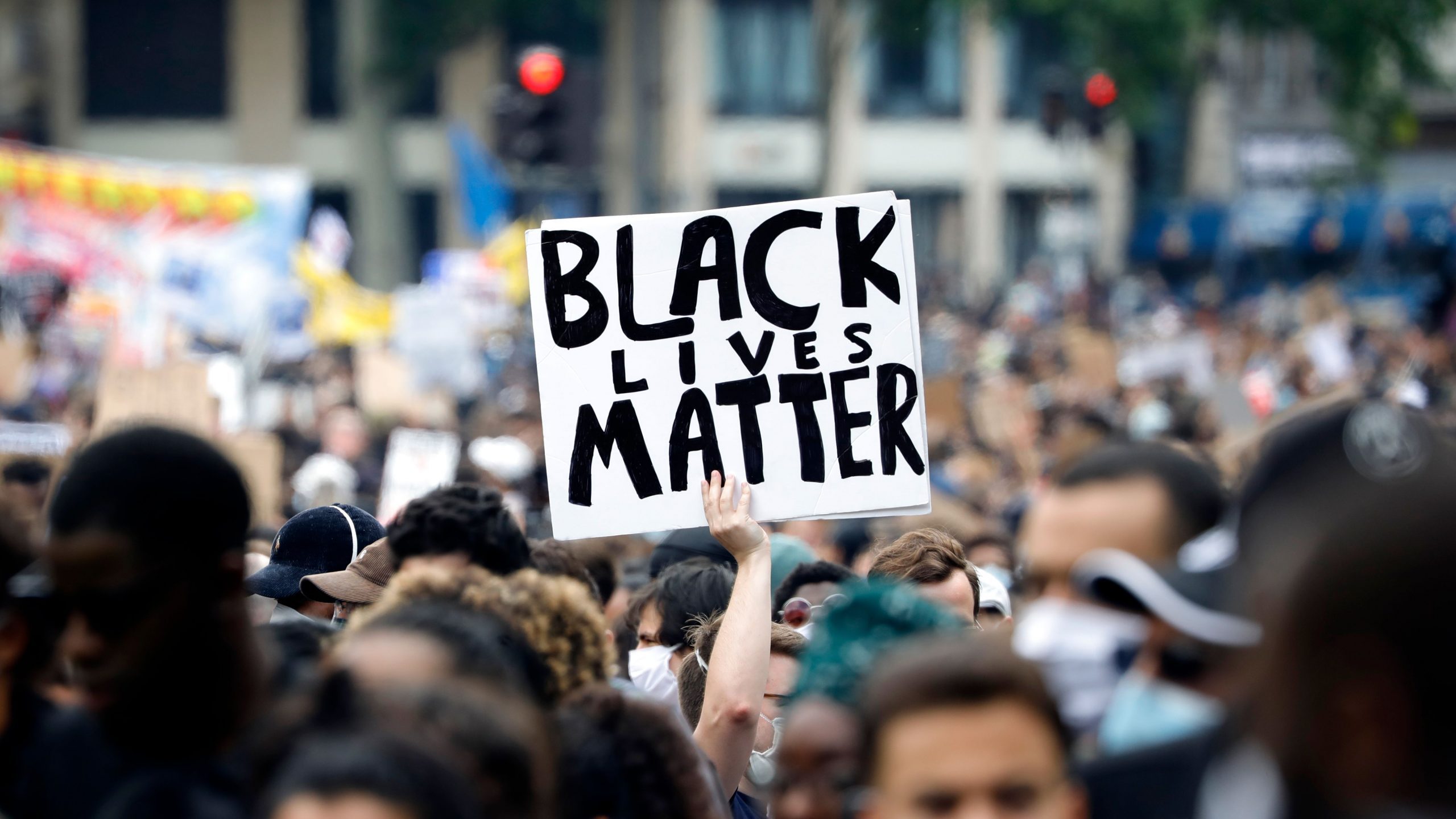 Black Lives Matter sign in protest